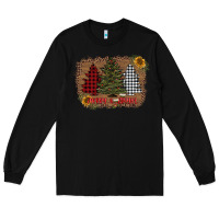 Black merry and bright with tree's Long Sleeve Tee - AdoDesignShop