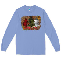 Colony Blue merry and bright with tree's Long Sleeve Tee - AdoDesignShop