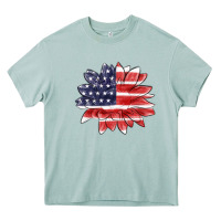 Arona american flag sunflower Heavy Core Tee - MaliasSmallBusiness