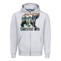 Camping Bear Zipper Hoodie | Teevron