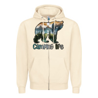 Sandshell camping bear Zipper Hoodie - MaliasSmallBusiness