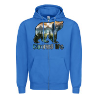 True Royal camping bear Zipper Hoodie - MaliasSmallBusiness