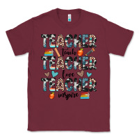 Burgundy teacher teach love inspire Classic Tee - JahusDesignShop