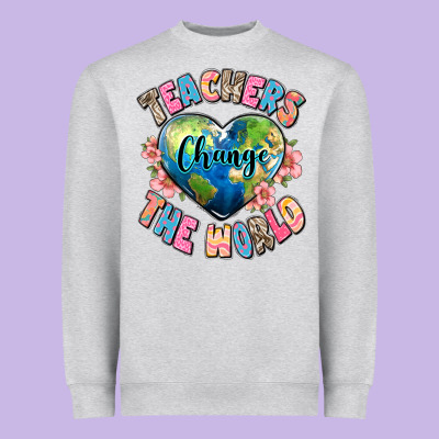 Teachers Change The World Heavyweight Sweatshirt Designed By Jahusdesignshop