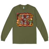 Army Green merry and bright Long Sleeve Tee - AdoDesignShop