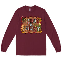 Burgundy merry and bright Long Sleeve Tee - AdoDesignShop