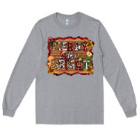 Heather Grey merry and bright Long Sleeve Tee - AdoDesignShop