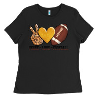 Black peace love football Ladies Tee - AdoDesignShop