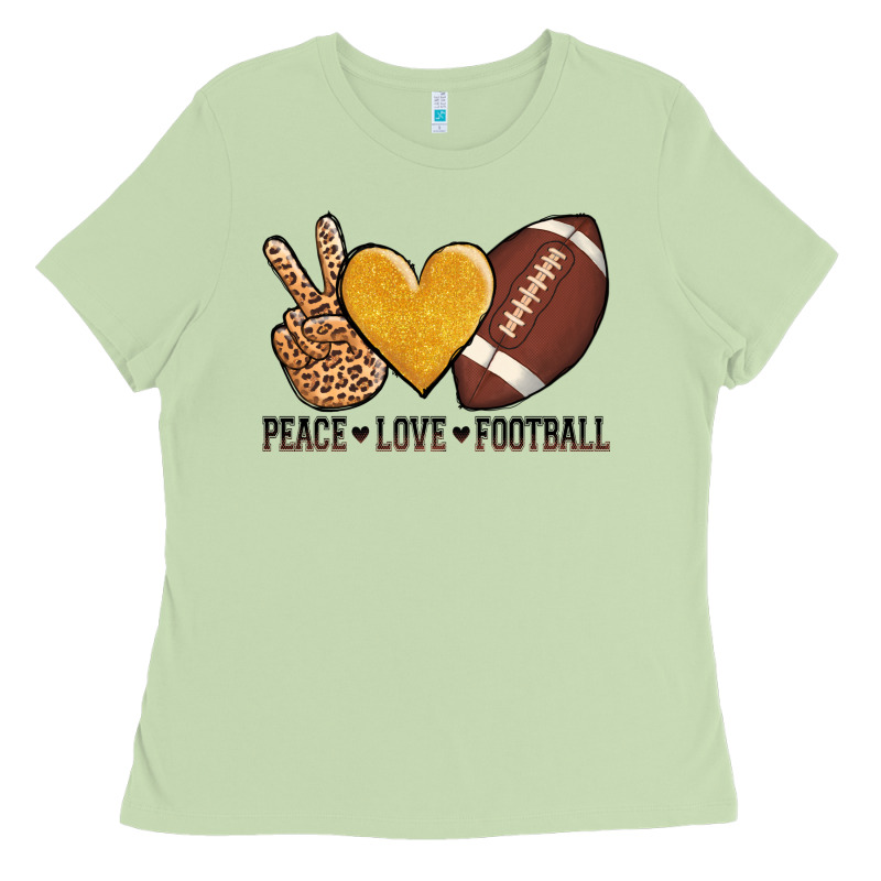Peace Love Football Ladies Tee by AdoDesignShop | Teevron