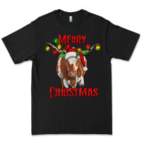 Black Merry Christmas Longhorn Cow Premium Tee - RanaPortraitStore