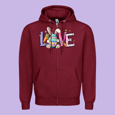Love Easter Zipper Hoodie Designed By Maliassmallbusiness