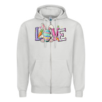 Dove Grey love easter Zipper Hoodie - MaliasSmallBusiness