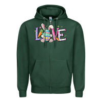 Sports Green love easter Zipper Hoodie - MaliasSmallBusiness
