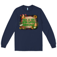 Navy just a girl who loves christmas Long Sleeve Tee - AdoDesignShop