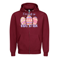 Burgundy i'm just so egg stra Zipper Hoodie - MaliasSmallBusiness