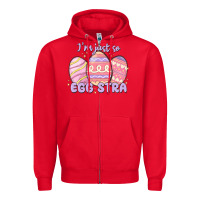 Red i'm just so egg stra Zipper Hoodie - MaliasSmallBusiness