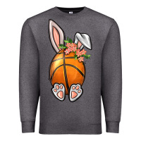 Charcoal Heather Basketball Easter Bunny Premium Sweatshirt - BundleAndBundleShop