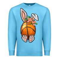 Ocean Blue Basketball Easter Bunny Premium Sweatshirt - BundleAndBundleShop