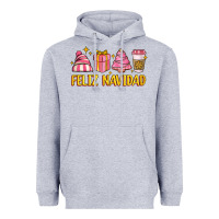 Heather Grey feliz navidad Heavyweight Hoodie - MaliasSmallBusiness