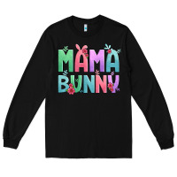 Black easter floral mama bunny Long Sleeve Tee - Artiststas