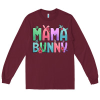 Burgundy easter floral mama bunny Long Sleeve Tee - Artiststas