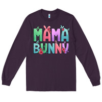 Plum easter floral mama bunny Long Sleeve Tee - Artiststas