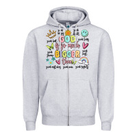 Heather Grey god is so much bigger than malia Zipper Hoodie - MaliasSmallBusiness
