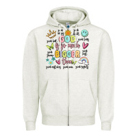 Oatmeal Heather god is so much bigger than malia Zipper Hoodie - MaliasSmallBusiness