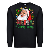 Black Merry Christmas With Santa Premium Sweatshirt - BundleAndBundleShop