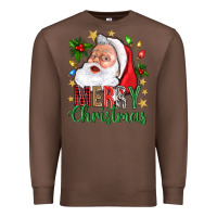 Chestnut Merry Christmas With Santa Premium Sweatshirt - BundleAndBundleShop