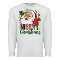 Oatmeal Heather Merry Christmas With Santa Premium Sweatshirt - BundleAndBundleShop