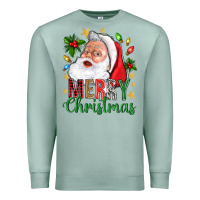 Seafoam Merry Christmas With Santa Premium Sweatshirt - BundleAndBundleShop