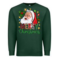 Sports Green Merry Christmas With Santa Premium Sweatshirt - BundleAndBundleShop