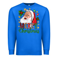 True Royal Merry Christmas With Santa Premium Sweatshirt - BundleAndBundleShop