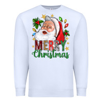 White Merry Christmas With Santa Premium Sweatshirt - BundleAndBundleShop