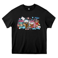 Black nurse elements coffee cups Heavy Core Tee - MaliasSmallBusiness
