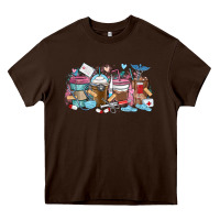 Chocolate Brown nurse elements coffee cups Heavy Core Tee - MaliasSmallBusiness