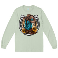 Matcha western horseshoe boots hat rope sunflower Long Sleeve Tee - AdoDesignShop