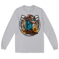 Moon Dust western horseshoe boots hat rope sunflower Long Sleeve Tee - AdoDesignShop