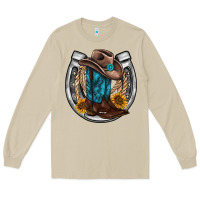 Mushroom western horseshoe boots hat rope sunflower Long Sleeve Tee - AdoDesignShop