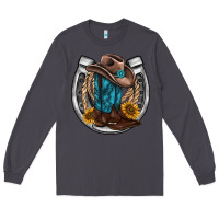 Smoke western horseshoe boots hat rope sunflower Long Sleeve Tee - AdoDesignShop