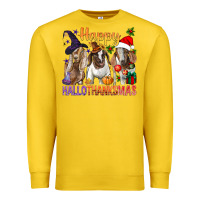 Lemon Happy Hallothanksmas Goats Premium Sweatshirt - BundleAndBundleShop