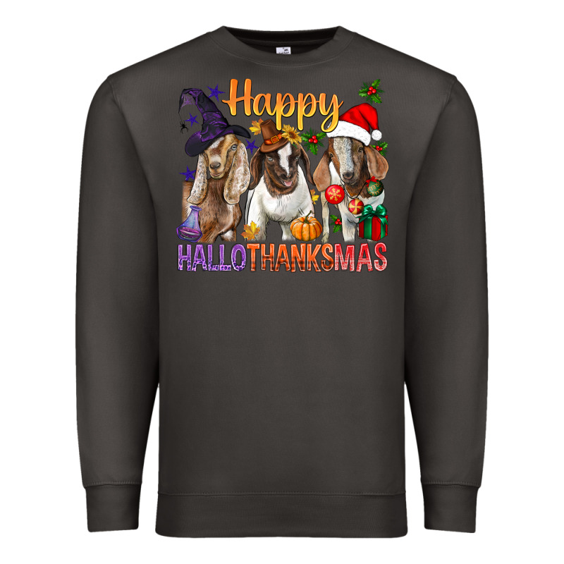 Happy Hallothanksmas Goats Premium Sweatshirt by BundleAndBundleShop | Teevron