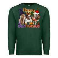 Sports Green Happy Hallothanksmas Goats Premium Sweatshirt - BundleAndBundleShop