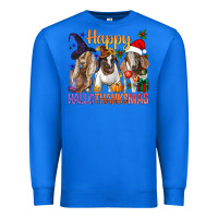 True Royal Happy Hallothanksmas Goats Premium Sweatshirt - BundleAndBundleShop