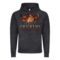 Vintage Black crazychickens Vintage Hoodie - CowhideDigitalArt