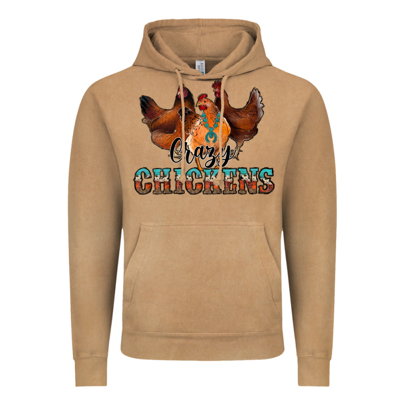 Crazychickens Vintage Hoodie by CowhideDigitalArt | Teevron