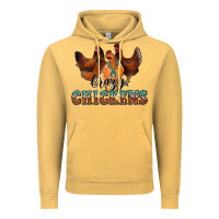 Vintage Mustard crazychickens Vintage Hoodie - CowhideDigitalArt