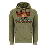 Vintage Olive crazychickens Vintage Hoodie - CowhideDigitalArt
