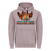 Vintage Zinc crazychickens Vintage Hoodie - CowhideDigitalArt